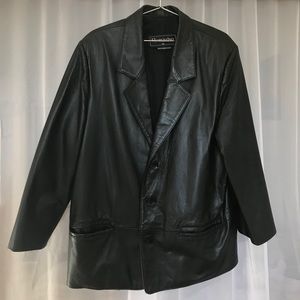 Vintage leather blazer black